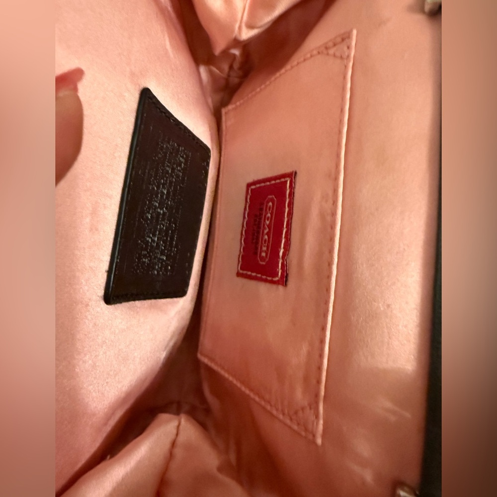 Coach Vintage Y2K Lurex Black Signature Frame Kisslock clutch silver hangtag - Picture 7 of 8